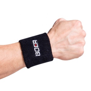 Customized Logo Embroidery Sweatband Wrist Sweat Band Brace