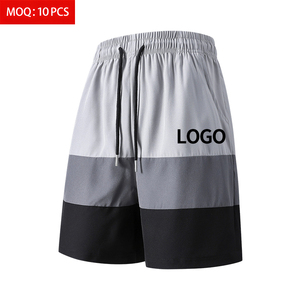 Retail Grade 120GSM Men's Mid Elastic Waist Stretchy Quick Dry Color Blocked Summer Shorts