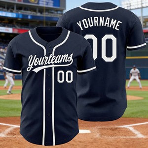 Hot Sale Custom Blank 100% Polyester Raglan Baseball Shirt/Button Down Custom Baseball Jersey