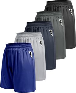 Men's Casual Athletic Gym Shorts Quick Dry Board Shorts Pockets Basketball Woven Pattern