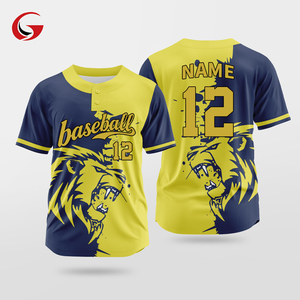 Hot Selling Softball Jersey Custom Full Button Baseball Uniforms Wholesale Sublimation Plain Blank Baseball Jersey Shirt ZP25037