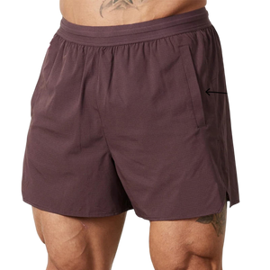 Custom Polyester Pockets Elastic Waist Dry Fit Split Hem Breathable Training Gym Shorts