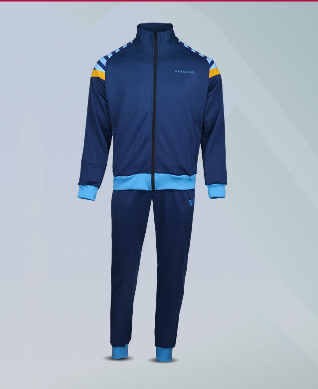 Navy Blue Custom Tracksuit Set with Hood