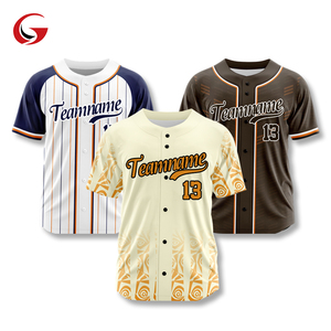Personalized Custom Button Baseball Shirt Wholesale Printed Men'S Gradient Color Sublimation Embroidered Baseball Jersey Zp25024